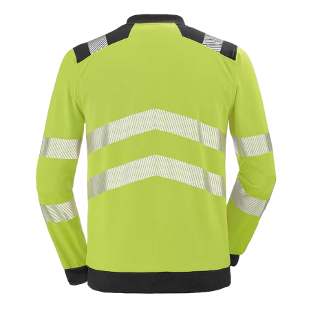 Sweat Zipp Haute Visibilit Vallouise Jaune Fluo Noir Cepovett Safety