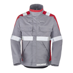 Blouson multirisques ATEX KOLOR 320 XP CAOURATA Gris Acier / Rouge Cepovett Safety