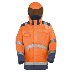 Parka Haute Visibilité Orange Fluo / Navy  Arc electrique Classe 2 Ione Cepovett Safety