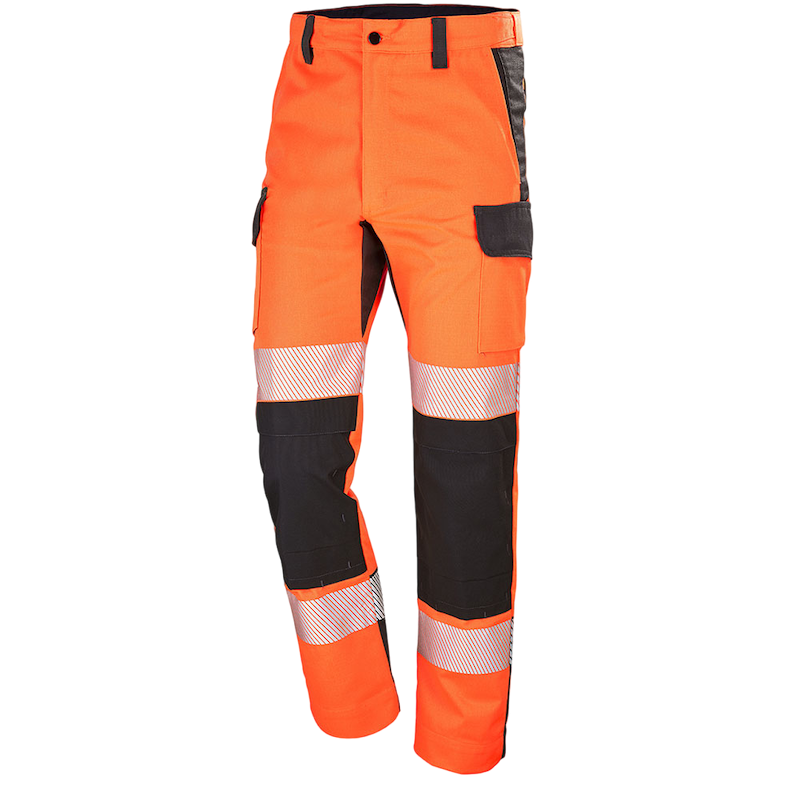 Pantalon de travail Haute-Visibilité écoresponsable FLUO ADVANCED Orange fluo / Gris charcoal CEPOVETT SAFETY